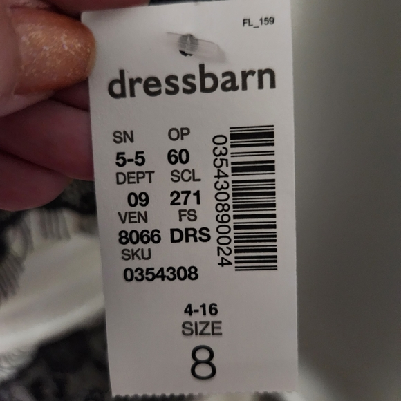 New Dressbarn Sleeveless Summer Dress Size 8 Mid-length White & Black - Picture 4 of 10